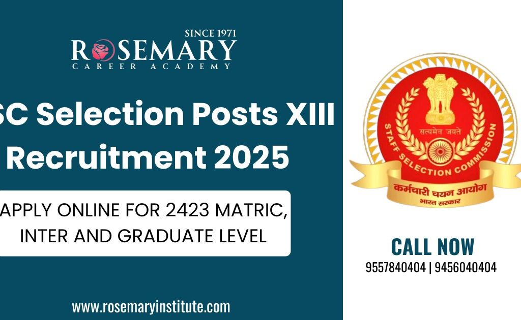 SSC Selection Posts XIII Recruitment 2025